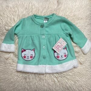 NWT Newborn baby outfit mint green with kittens